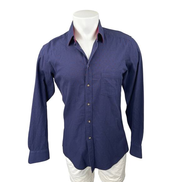 Camicissima Men's Navy Blue Trendy Long Sleeve Button Down Dress Shirt Top Sz M - Picture 1 of 3